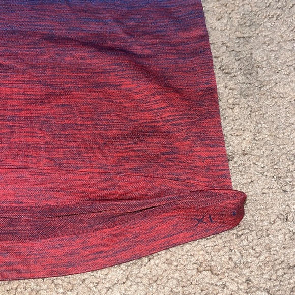 Lululemon Metal Vent Tech Short Sleeve V Neck Shirt Deep Navy Blue Red Ombre XL - Picture 8 of 8